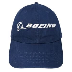 Boeing Slideback Baseball Hat Blue One Size Embroidered Adjustable